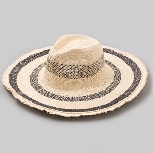 Floppy Striped Straw Beach Sun Hat